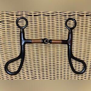 Black Short Shank Copper Mouth Jr Cowhorse Bit - Horse Size